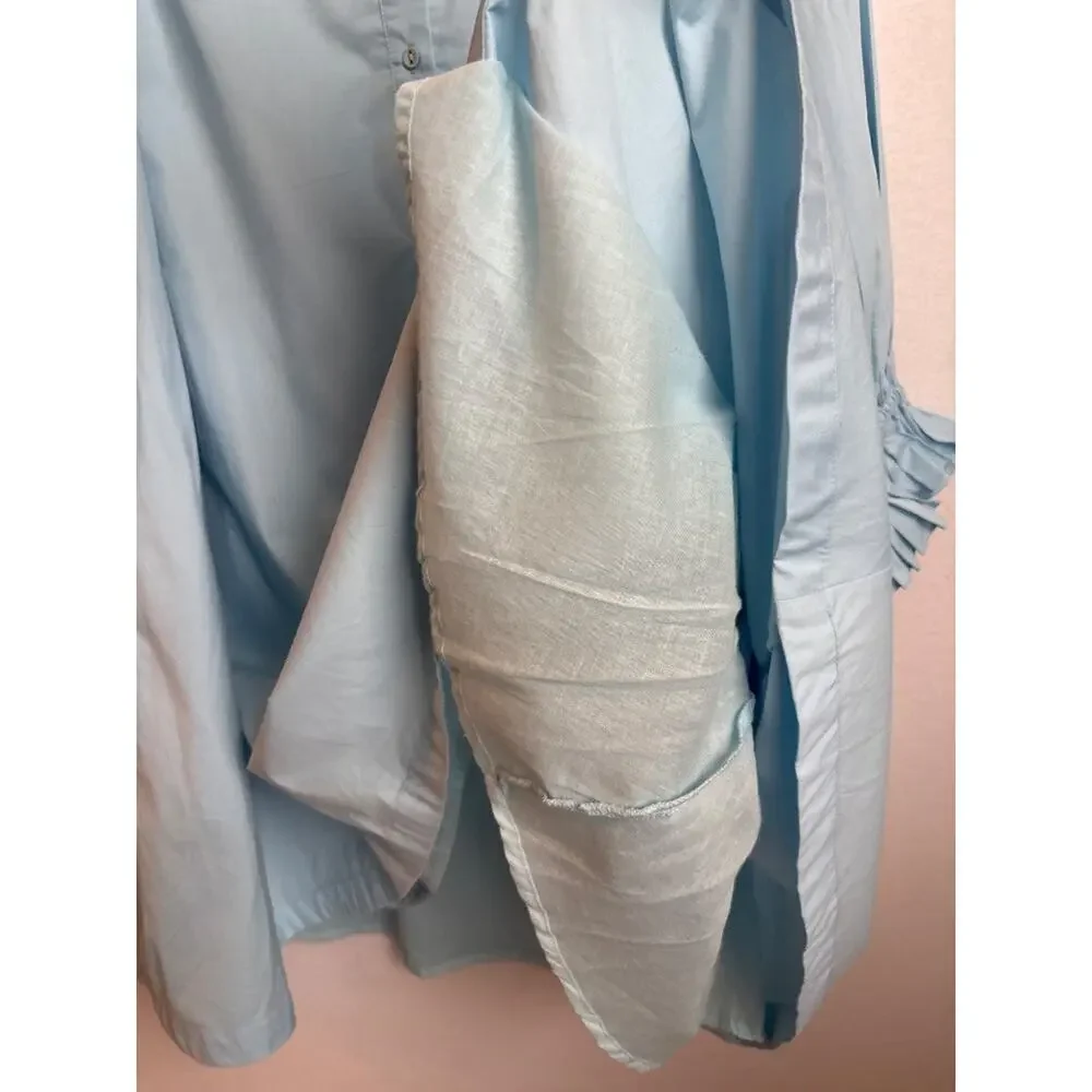 Shop the Mint MJD147 Light Blue XL Ruffle Poet Sleeve Mini Dress - Picture 6 of 7